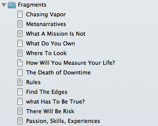 I write a lot of "fragments" that never make the final manuscript. Some do.